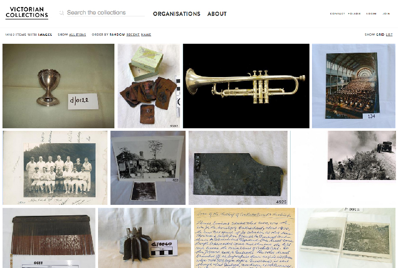 Victorian Collections homepage, launched early 2014